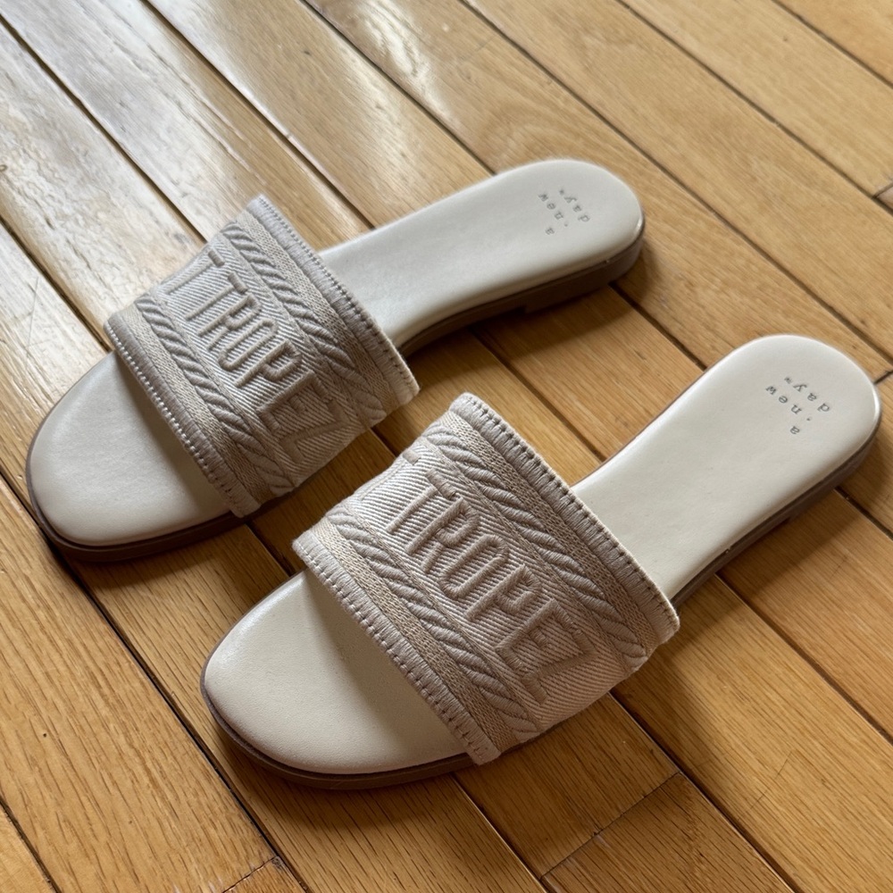 Target Cream Slide Sandals